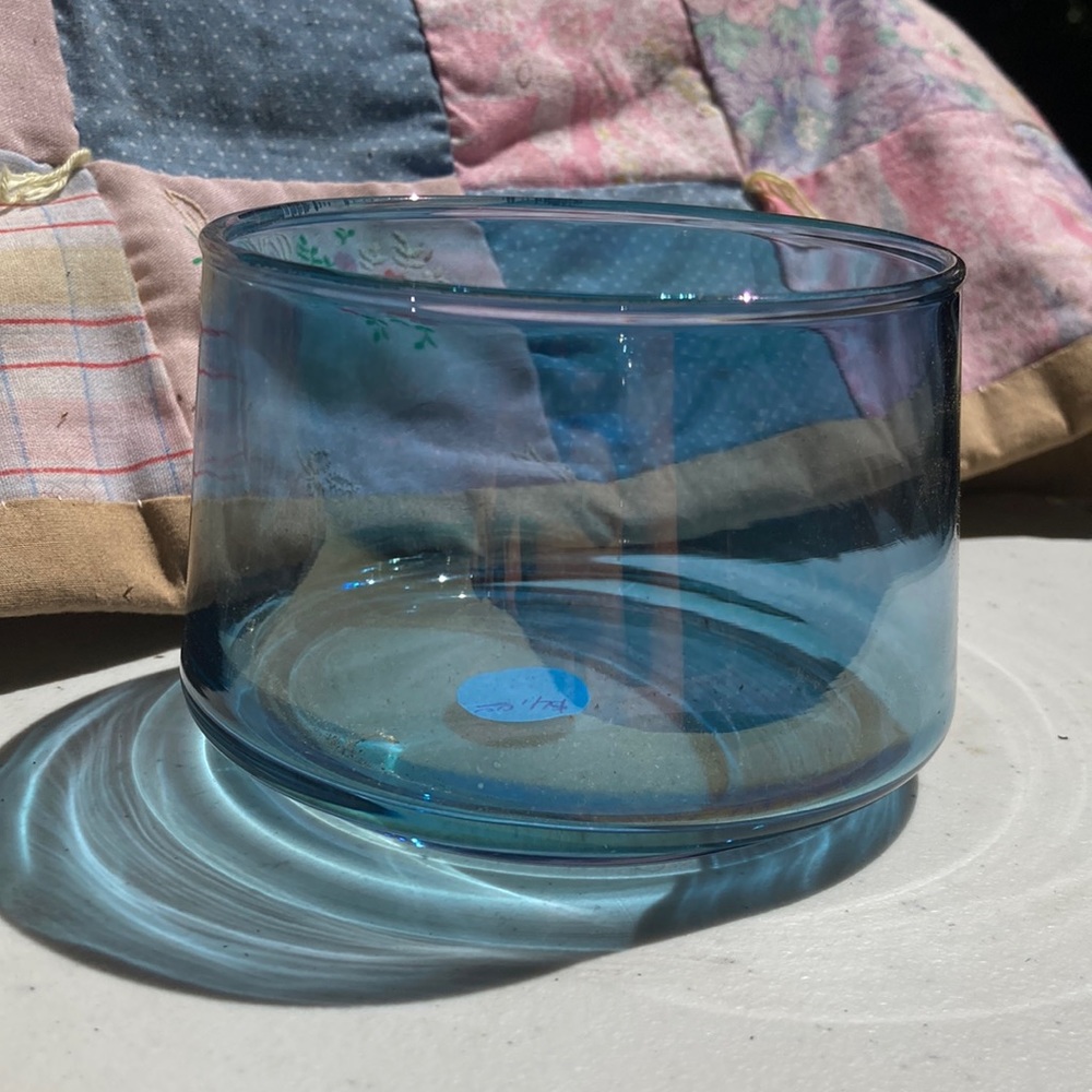 Opalescent blue dish